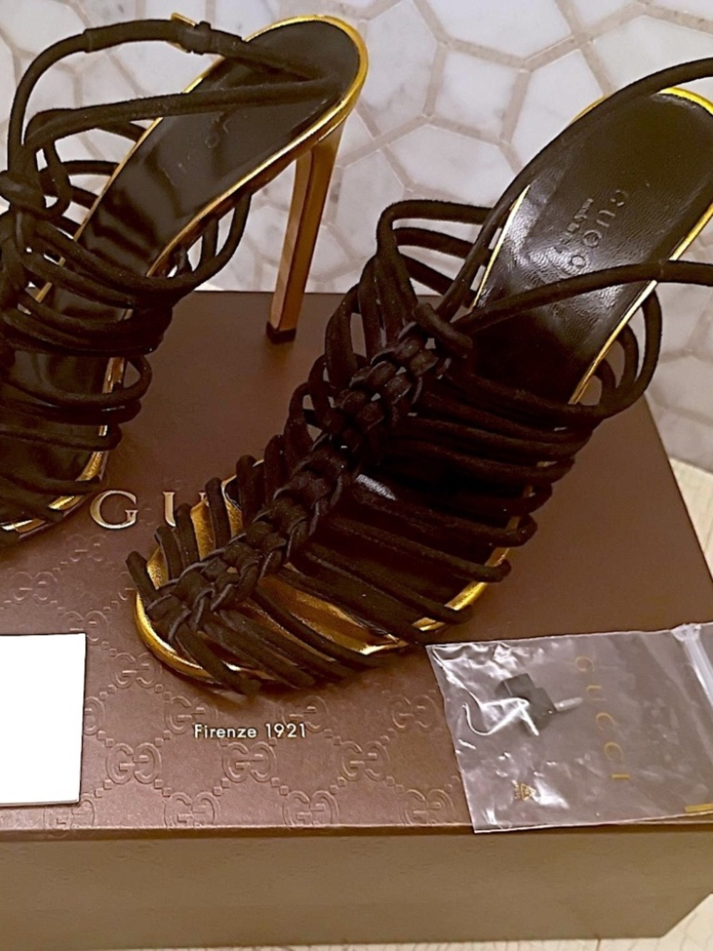 🔥 GUCCI Caged Angelique Heels EU 38.5 US 8/8.5 USED - Picture 16 of 16